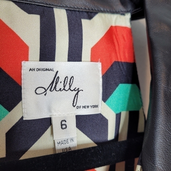 Milly Green, Red and Black Geometric Sheath Dress - Picture 15 of 15